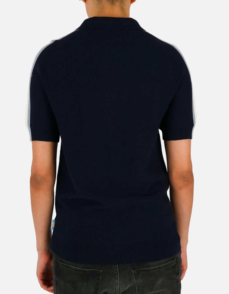 Harlow Zip Navy Knitted Polo