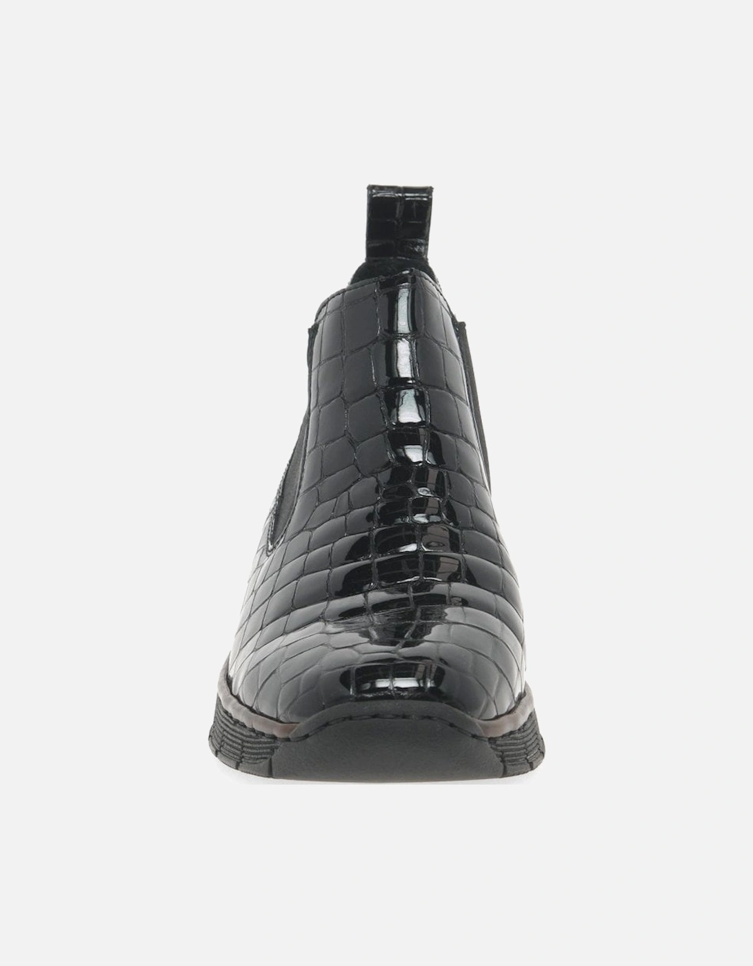 Eria Womens Leather Slip On Wedge Heel Chelsea Boots