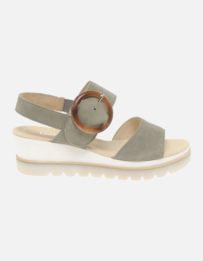 Yeo Womens Wedge Mid Heel Sandals