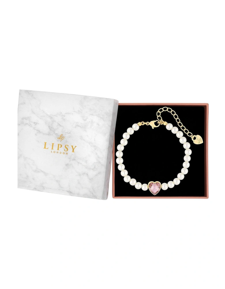 Pearl Pink Heart Bracelet - Gift Boxed