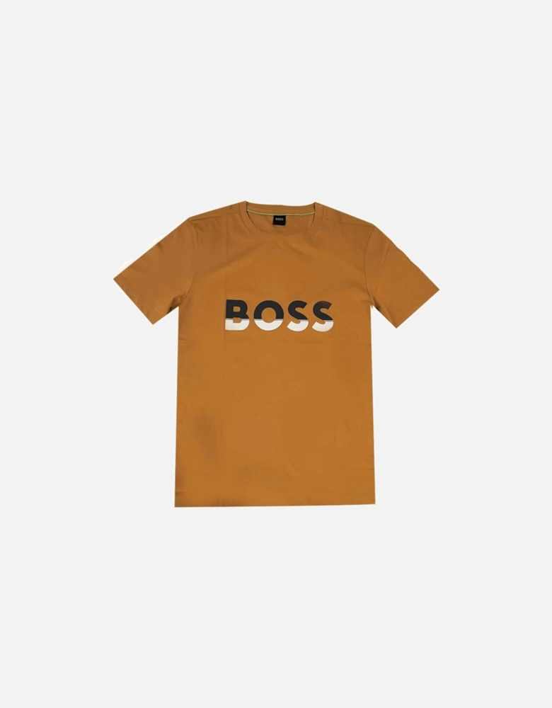 Tee 1 Logo Print Regular Fit Orange T-Shirt