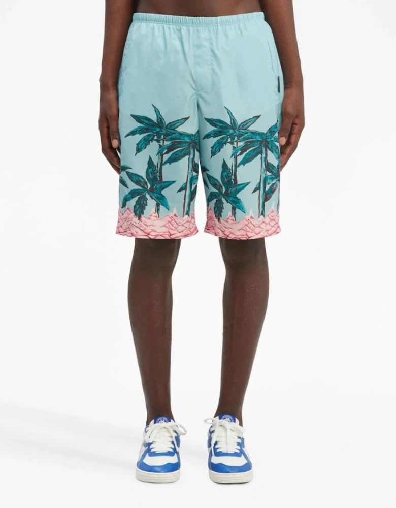 Palms Row Long Swimshorts Blue