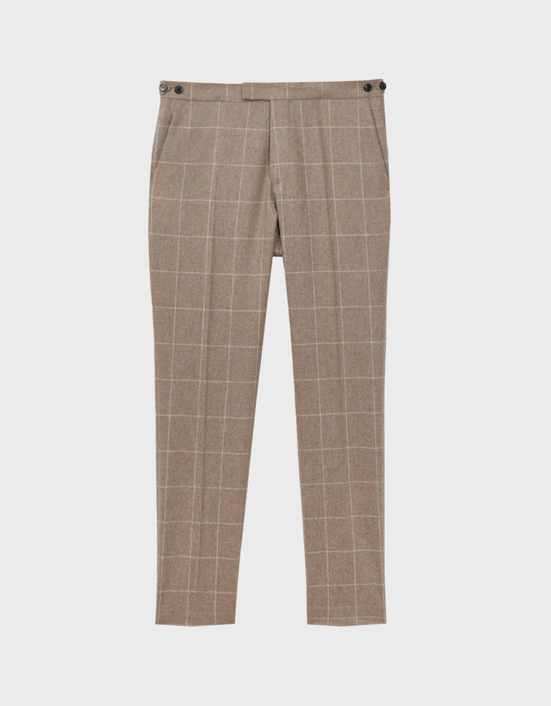 Atelier Italian Wool Cashmere Slim Fit Check Trousers
