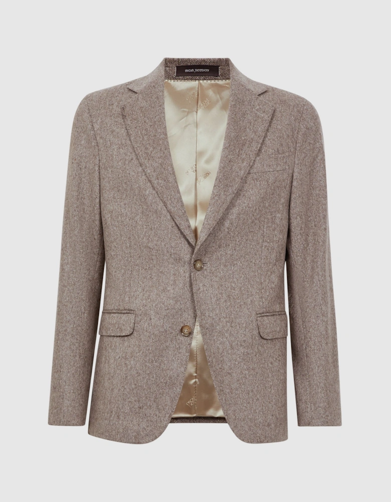 Oscar Jacobson Slim Fit Single Breasted Wool Blazer