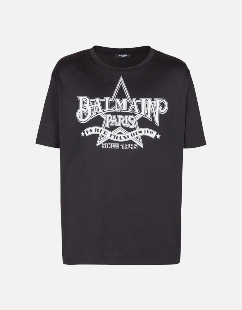 Star Print T-shirt Black