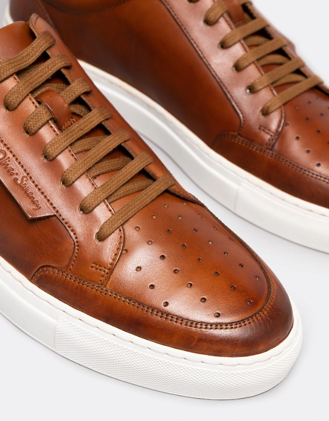 Edwalton Hand Antiqued Leather Mens Trainers