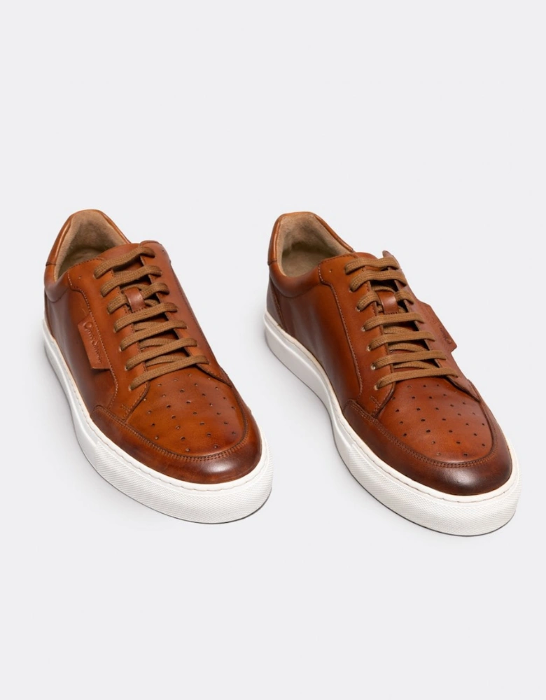 Edwalton Hand Antiqued Leather Mens Trainers