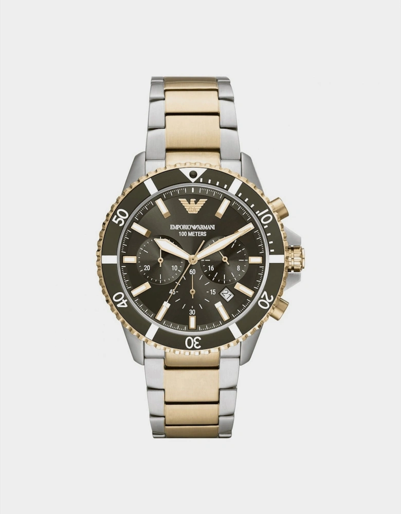 Mens Two Tone Chronograph Watch