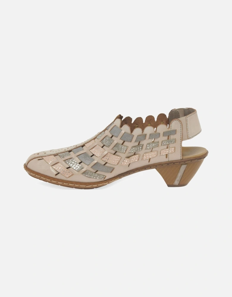 Sina Leather Woven Heeled Shoes