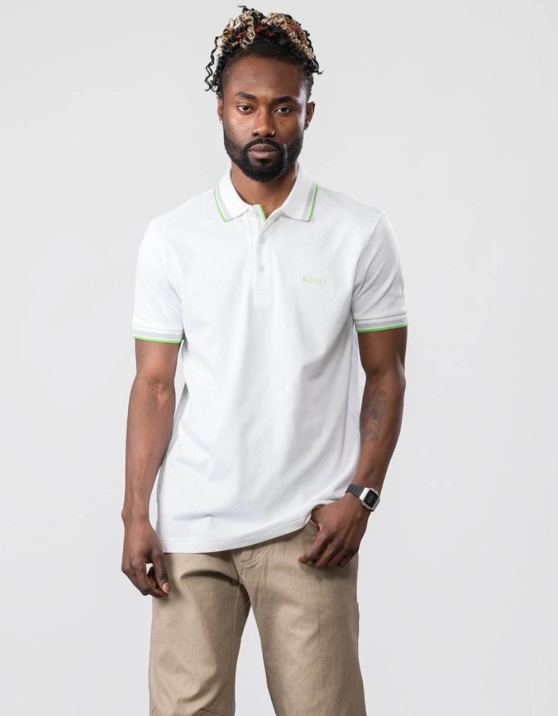 BOSS Green Paddy Contrast Mens Polo, 5 of 4