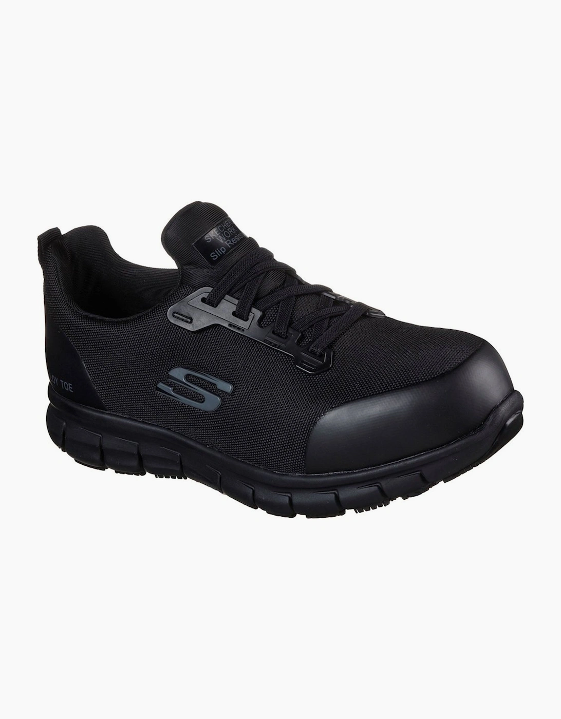 Skechers Women's Black Work Sure Track Jixie Alloy Trainers  Size 6
