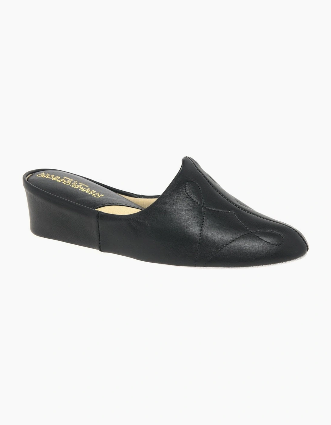 Women's Dulcie Leather Ladies Slippers - Black - Size: 8