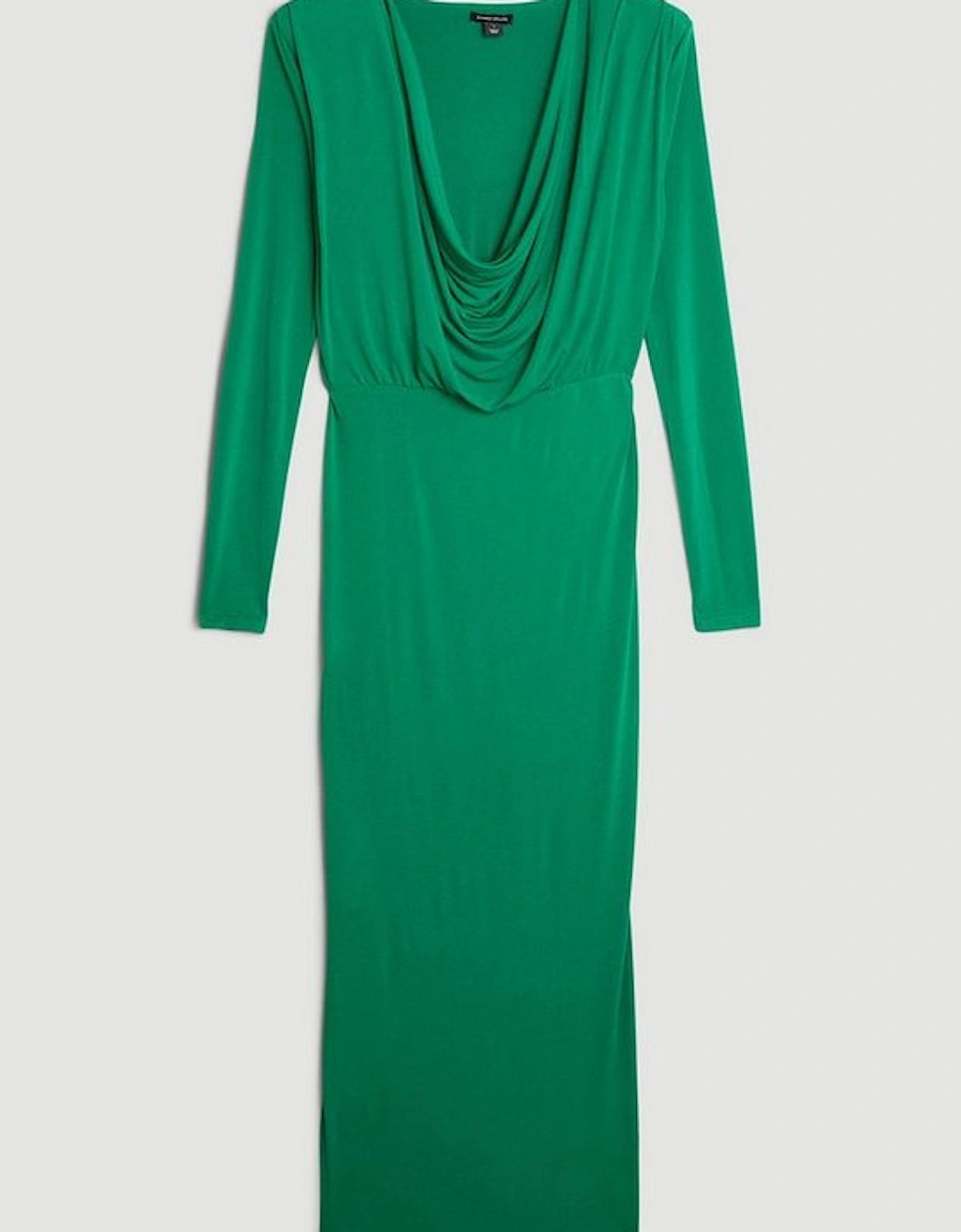 Jersey Crepe Midi Cowl Neck Dress