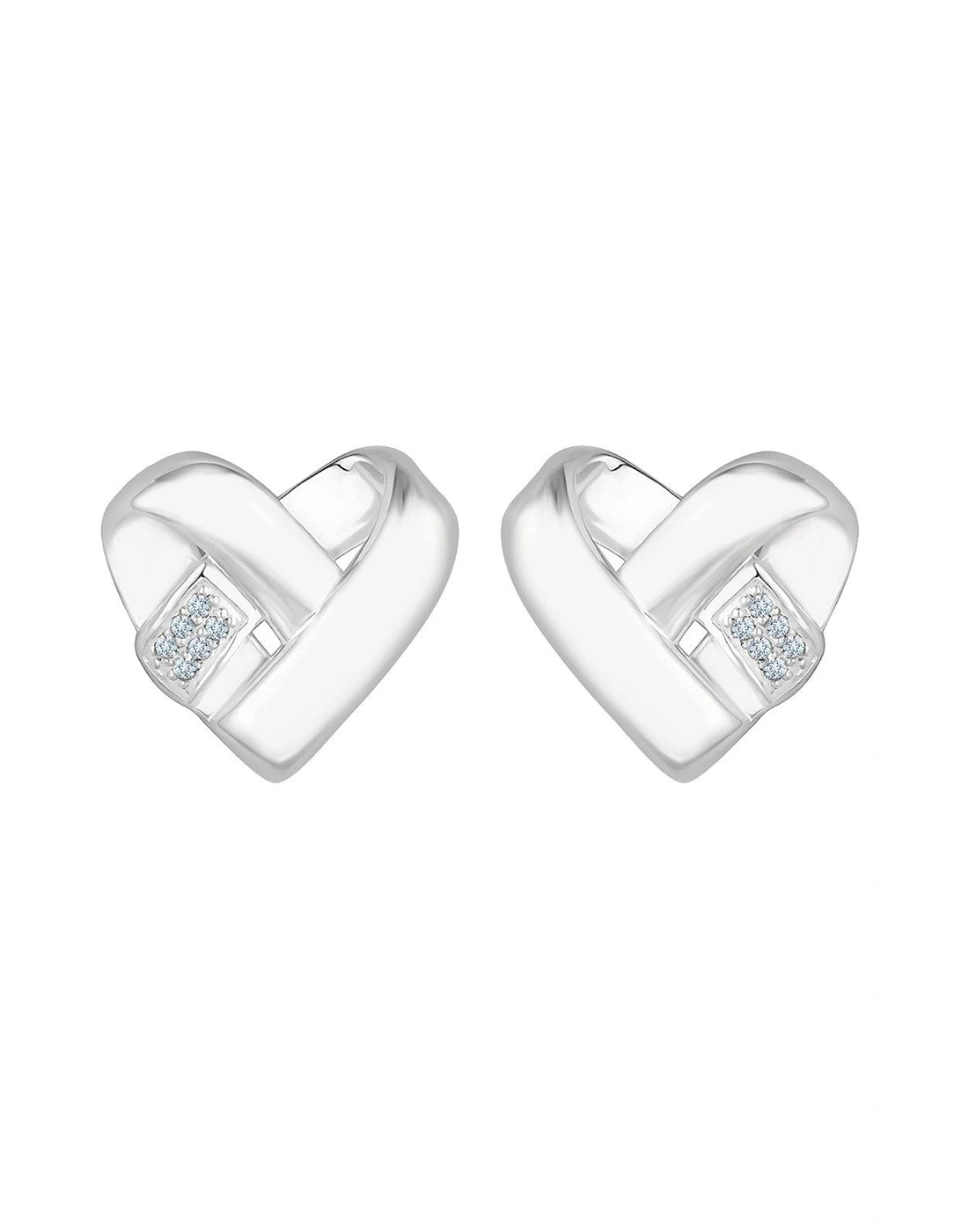 Sterling Silver 925 Knotted Heart Earrings, 2 of 1