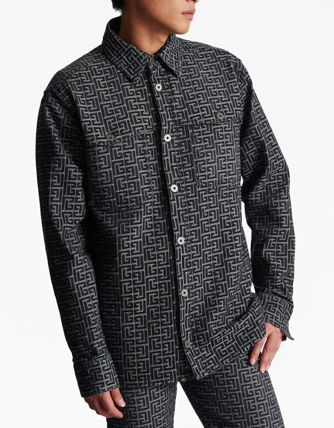 Monogram Denim Shirt Black