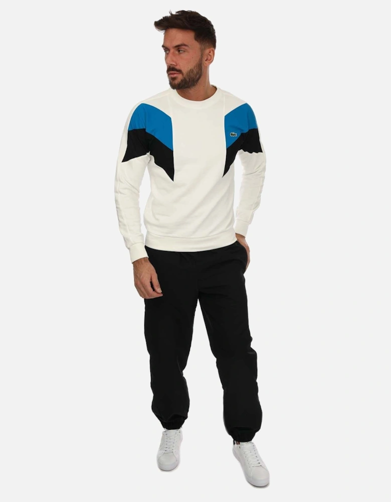 Mens Colourblock Design Sweatshirt - Mens Cotton Fleece Sweatshirt