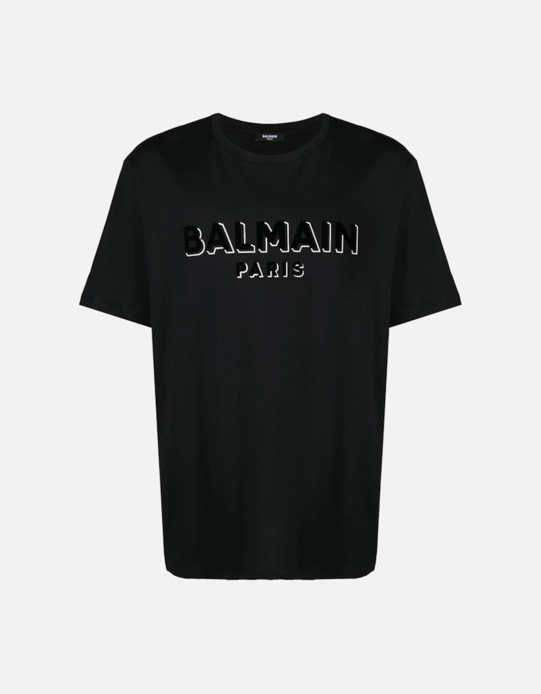 Bulky Fit Flock Foil T-Shirt Black