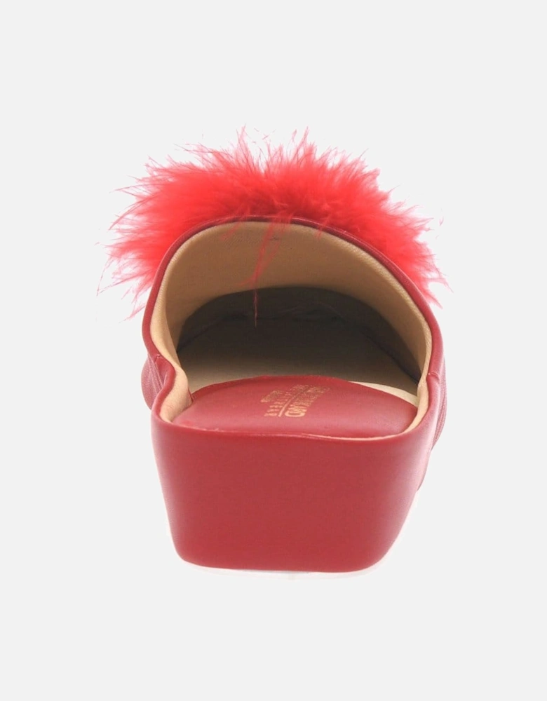 Pom Pom II Womens Leather Slippers