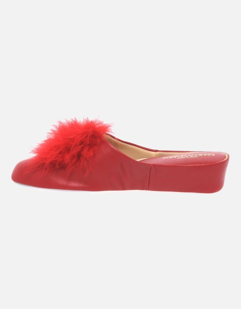 Pom Pom II Womens Leather Slippers