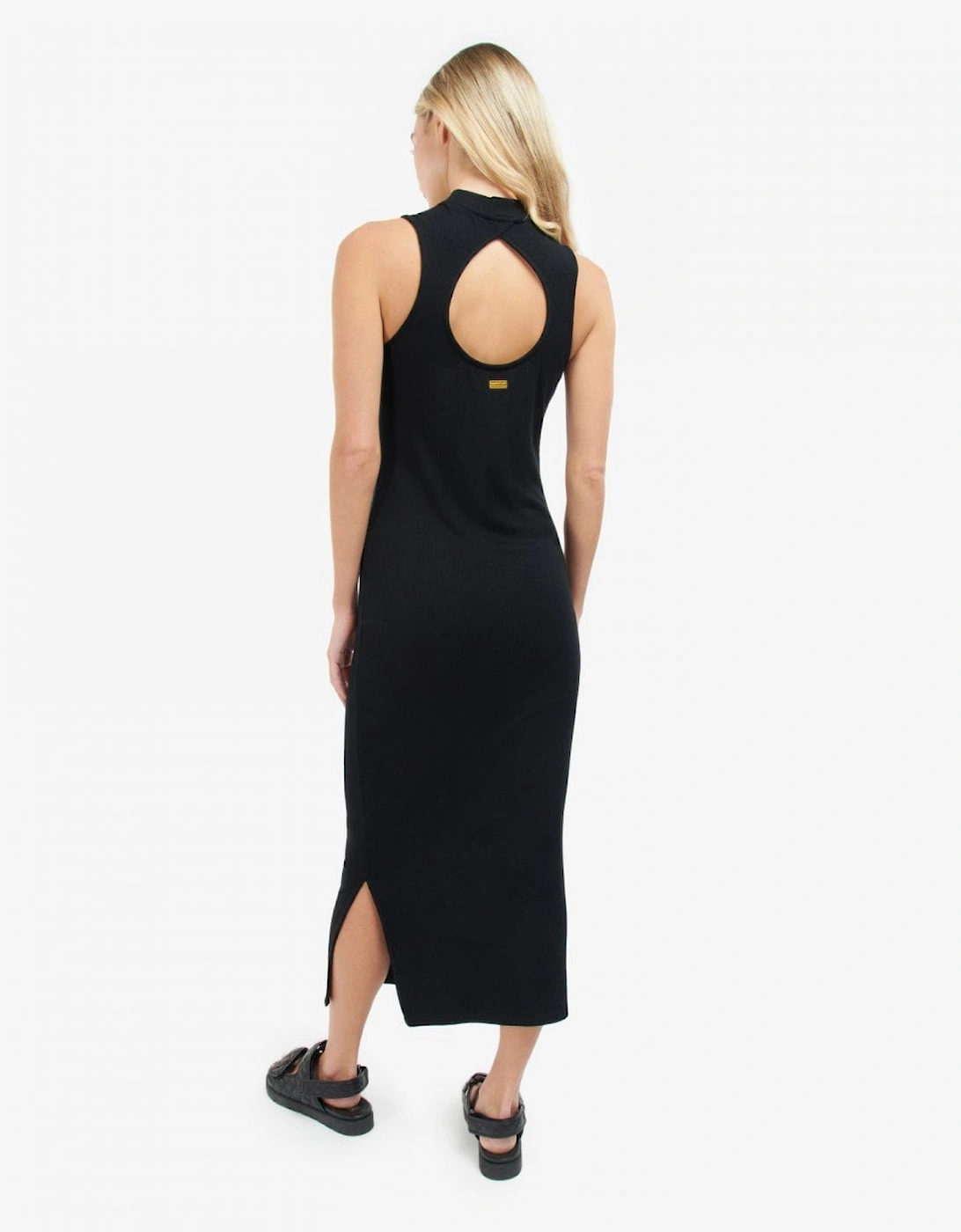 Amati Womens Long Funnel-Neck Dress