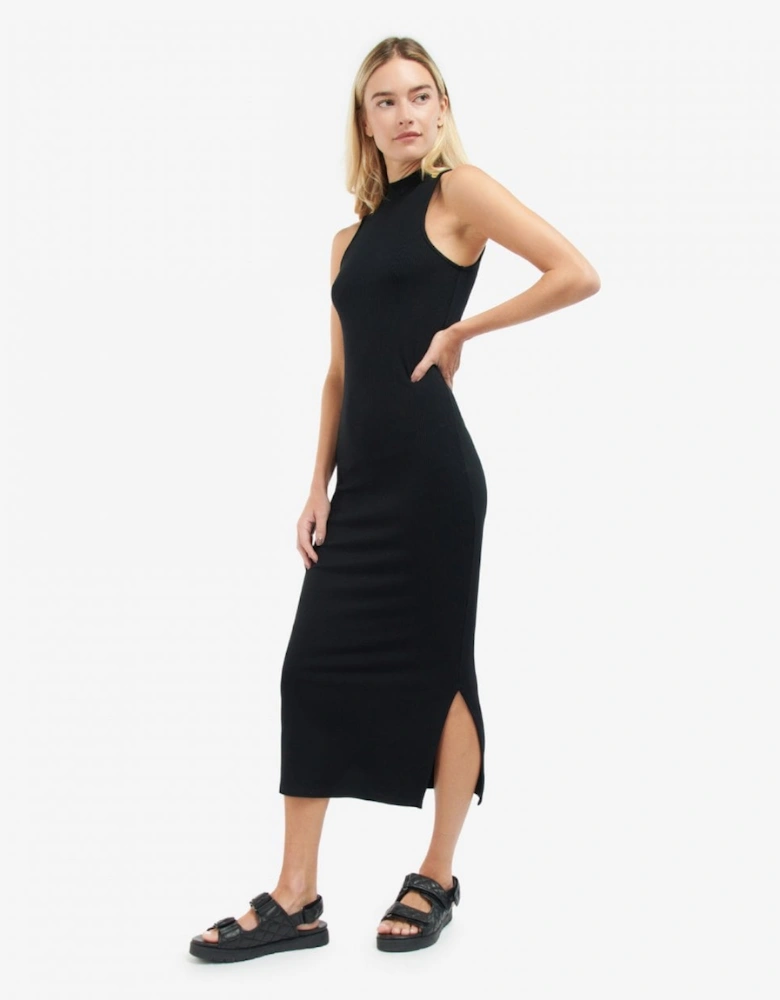 Amati Womens Long Funnel-Neck Dress