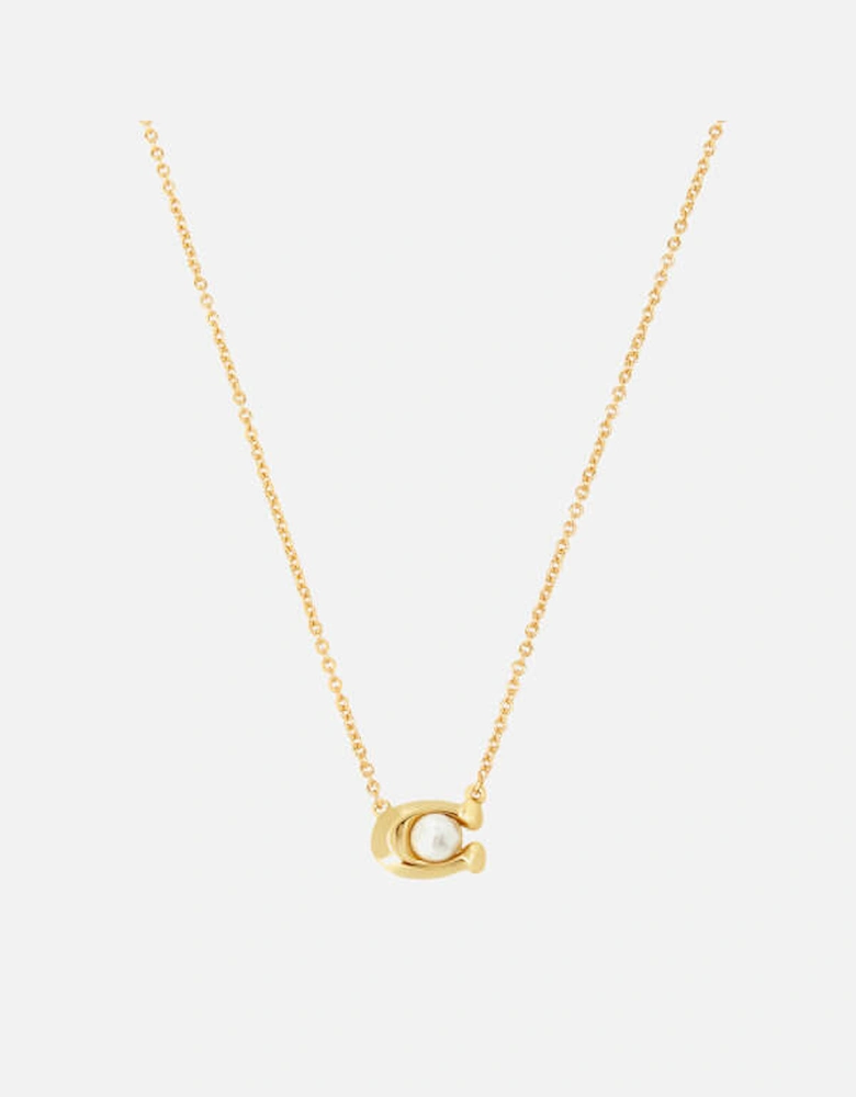 Pearl Signature Gold-Tone Pendant Necklace