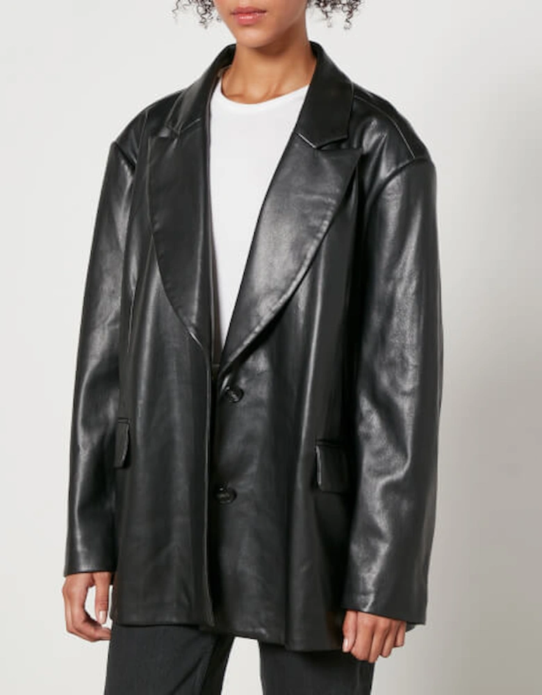 Frankie Faux Leather Oversized Blazer