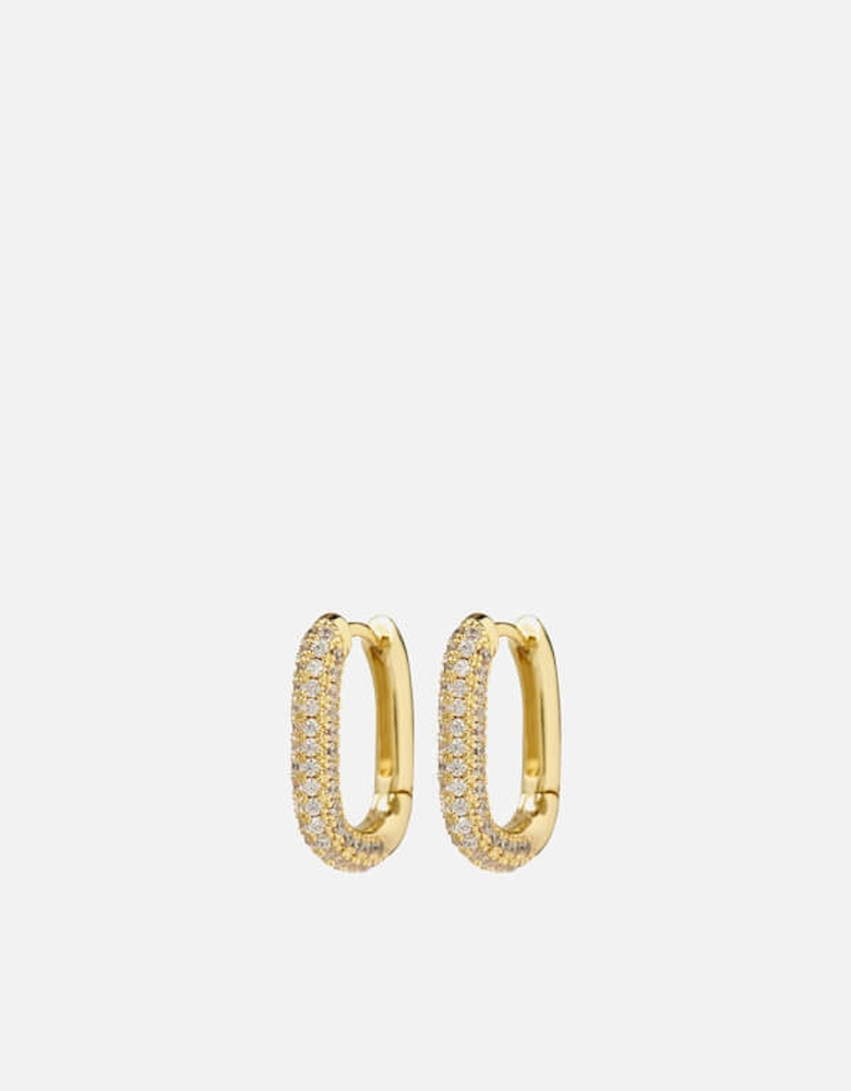 Pavé Chain Gold-Plated Crystals Earrings