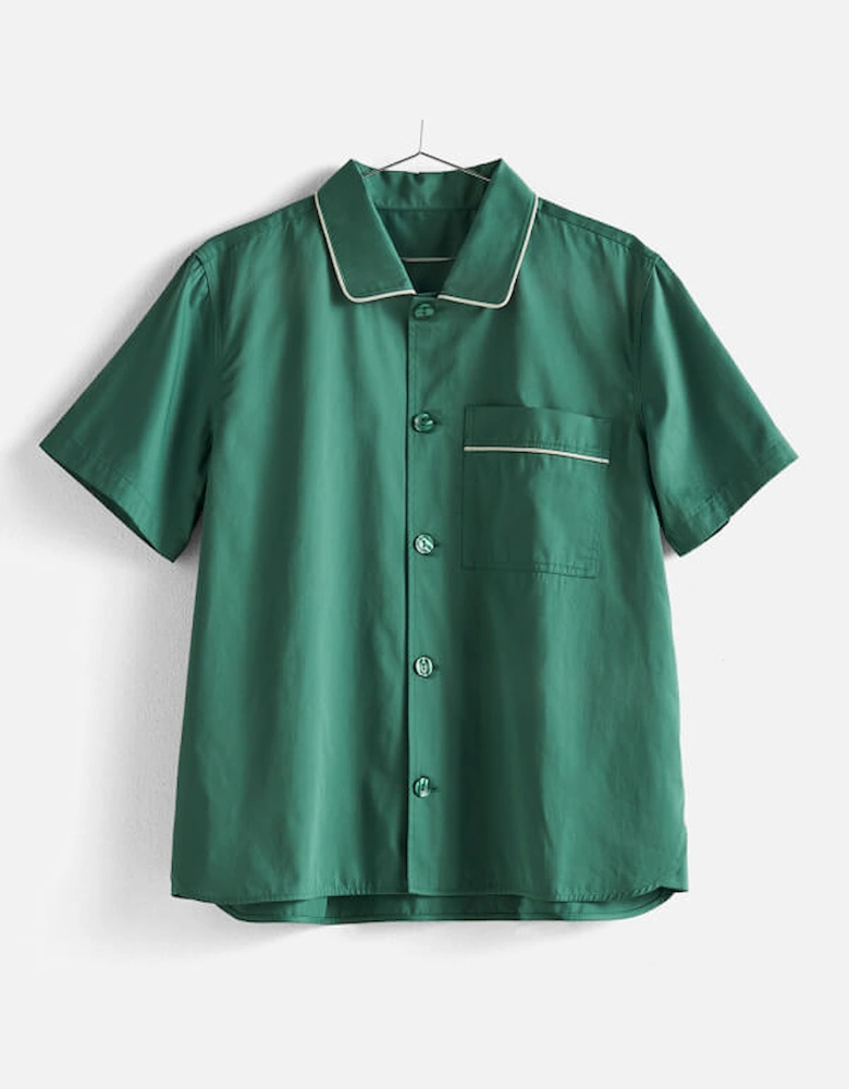 Outline Pyjama Short Sleeve Shirt Emerald Green