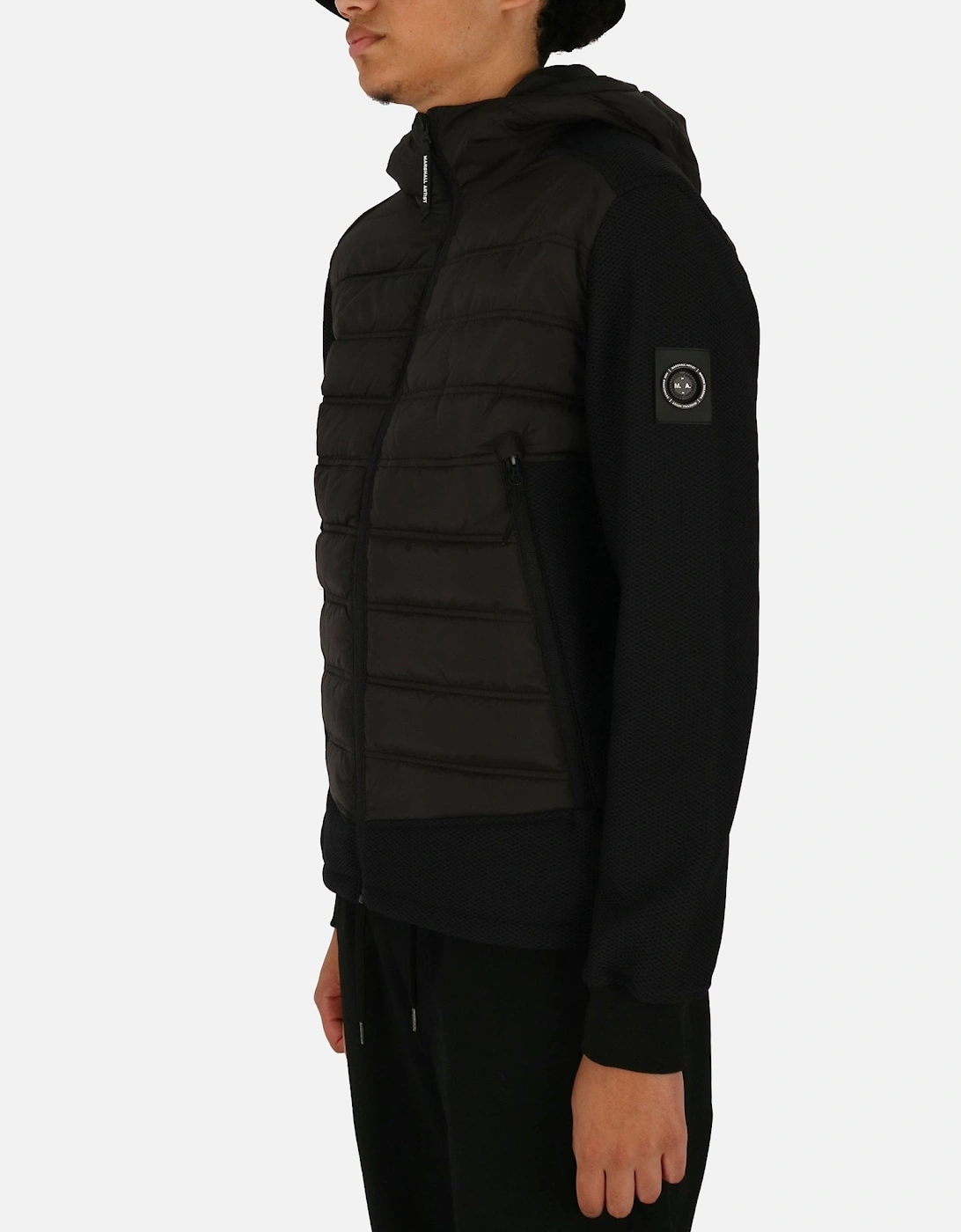 Hybrid Softshell Hooded Black Jacket