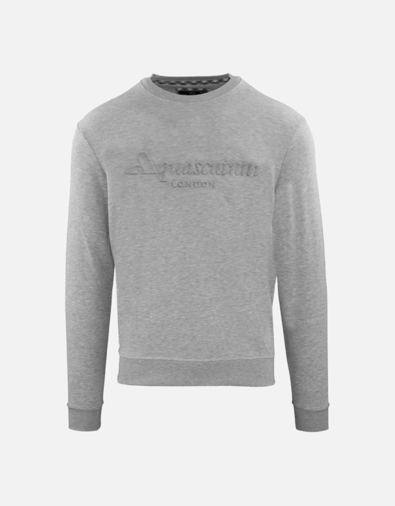 Embossed Brand Logo Grey Sweatshirt