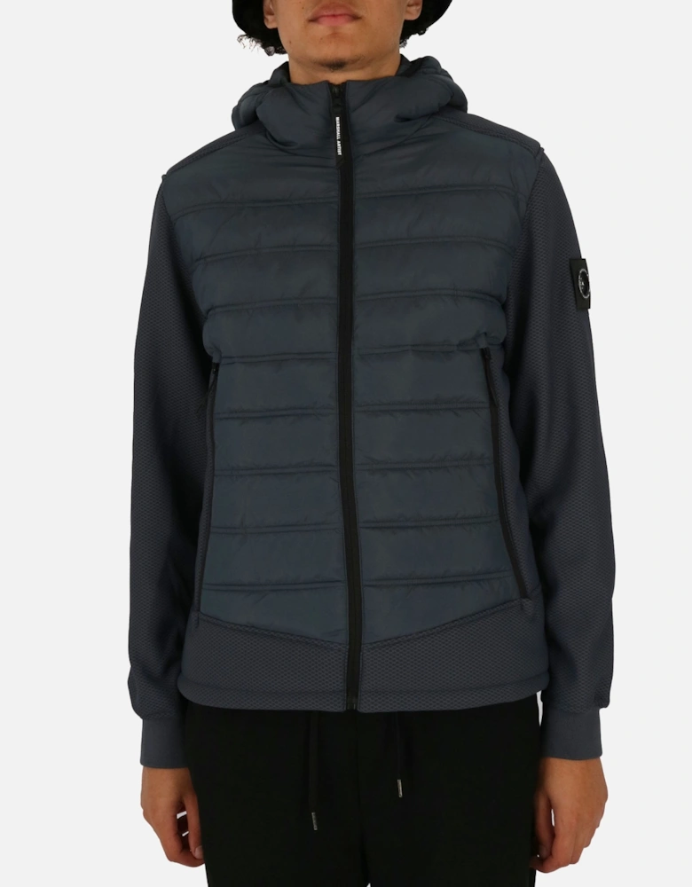 Hybrid Softshell Quilt Hooded Grey Jacket