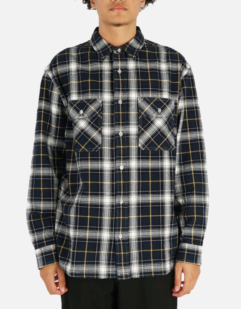 Plaid Flannel Check Black Navy Shirt