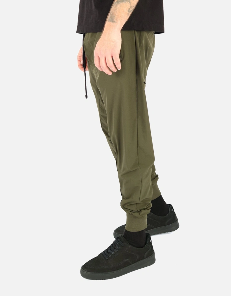 Stretch Cuffed Green Slim Trouser