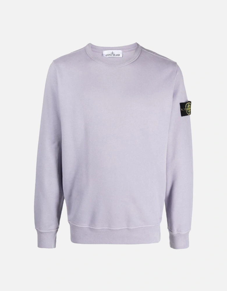logo-patch cotton sweatshirt lilac purple