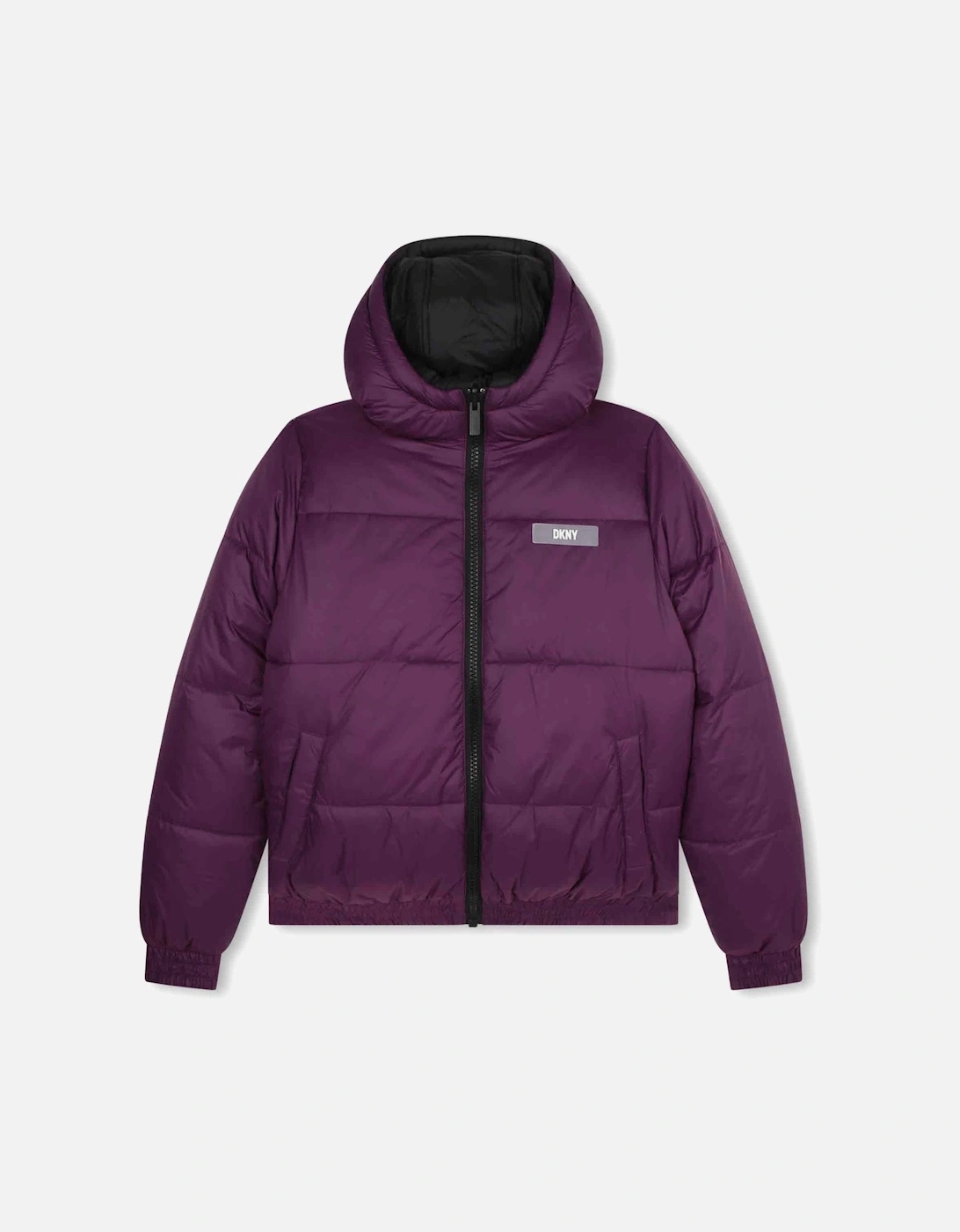 Purple Black Logo Reversible Coat