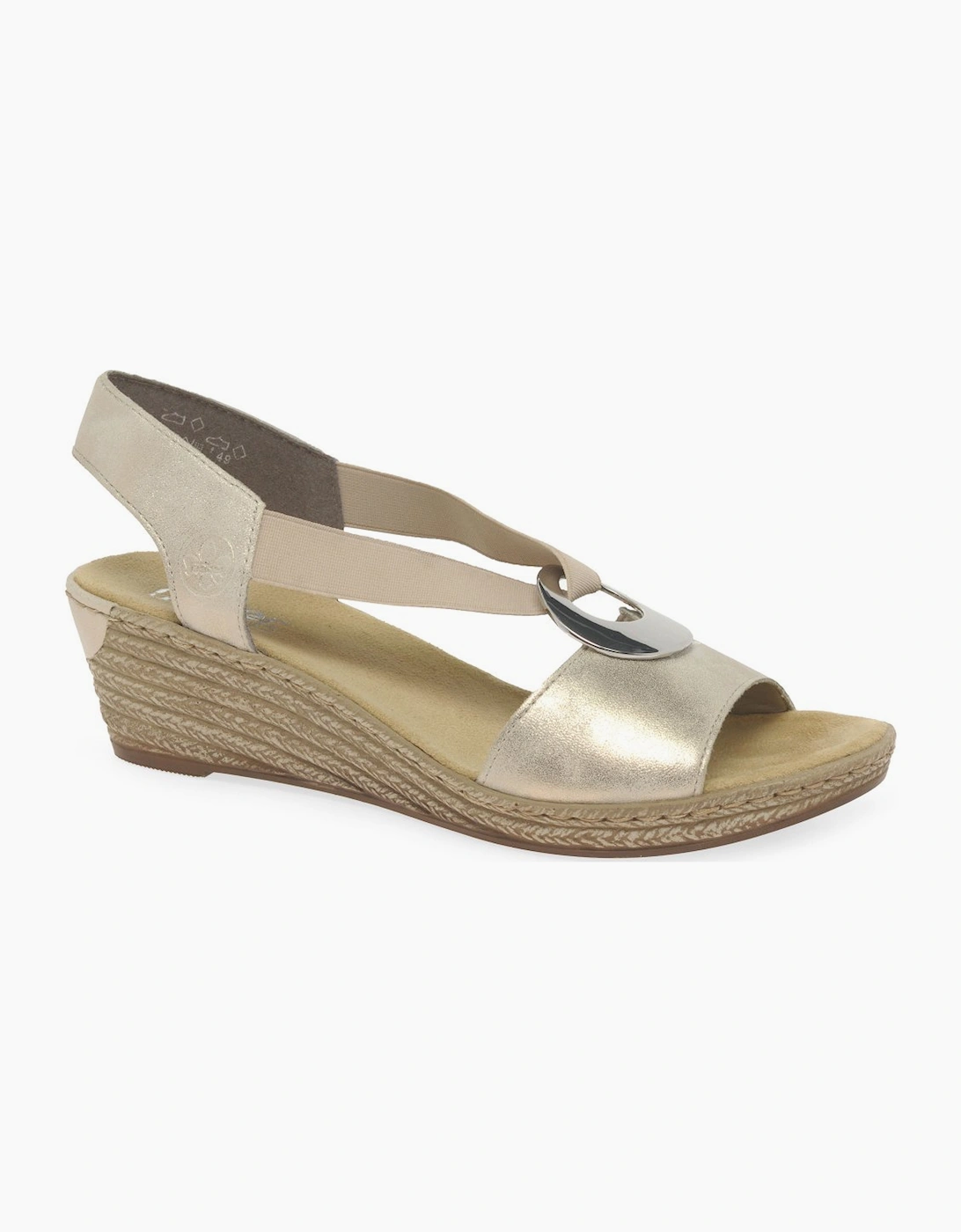 Rieker Women's Gold Alula Wedge Heel Sandals  7.5 7.5/41