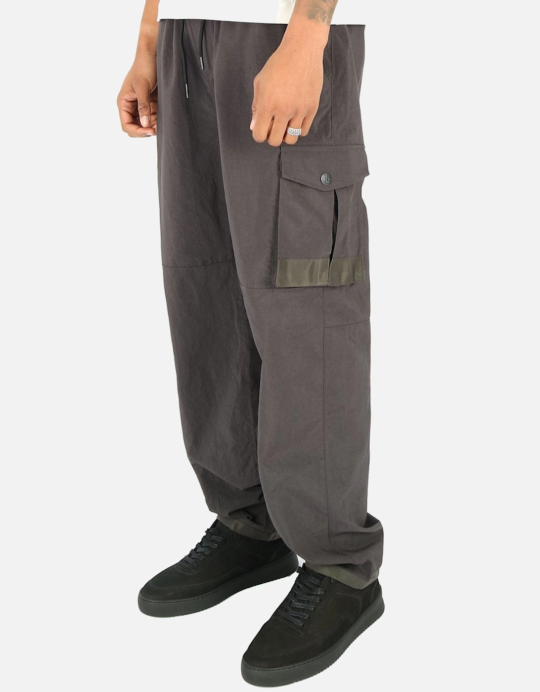 Straight Leg Tech Washed Black Cargo Trouser, 5 of 4