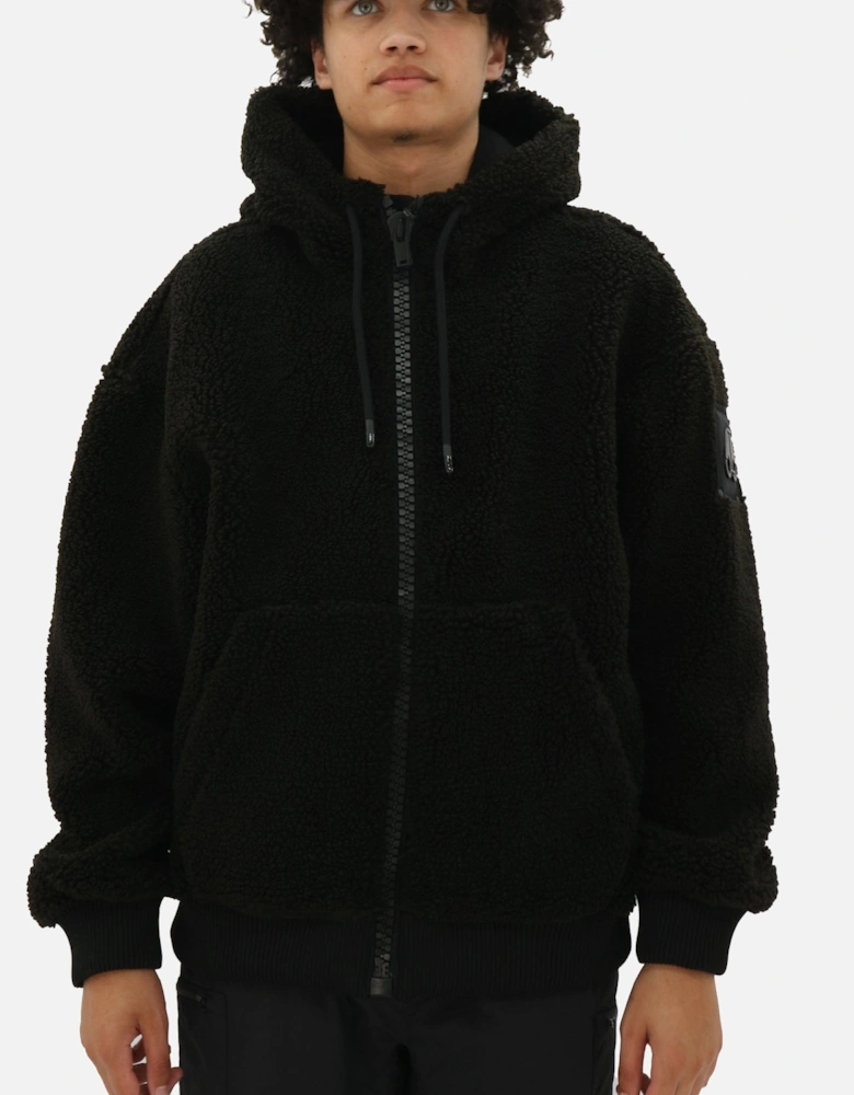 Rumson Chunky Fleece Hooded Black Jacket