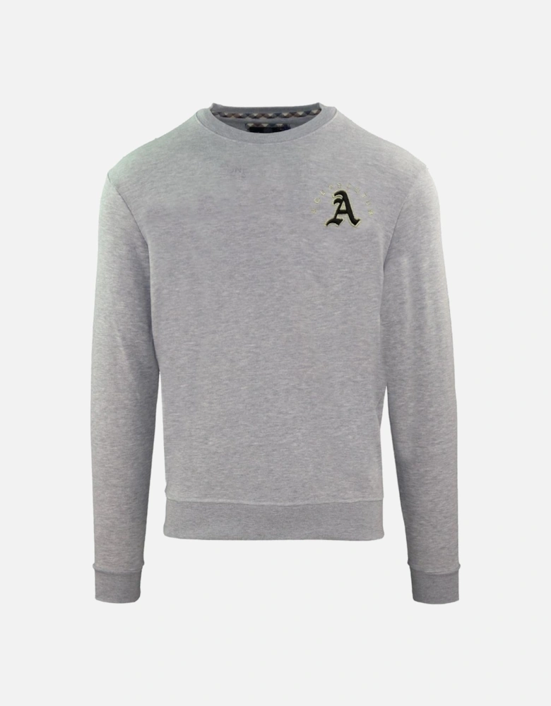 Embossed A Logo Grey Sweatshirt