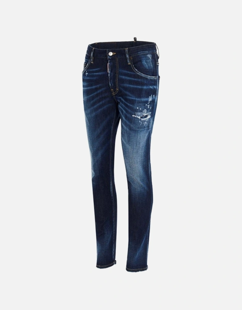 Skater Jean Worn Effect Dark Blue Jeans