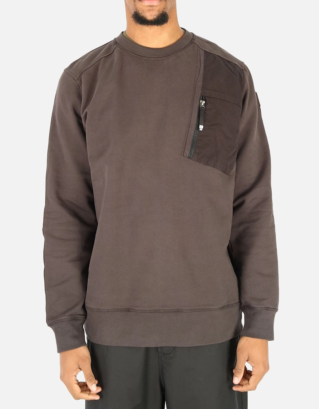 Contrast Panel Pocket Black Sweatshirt, 5 of 4