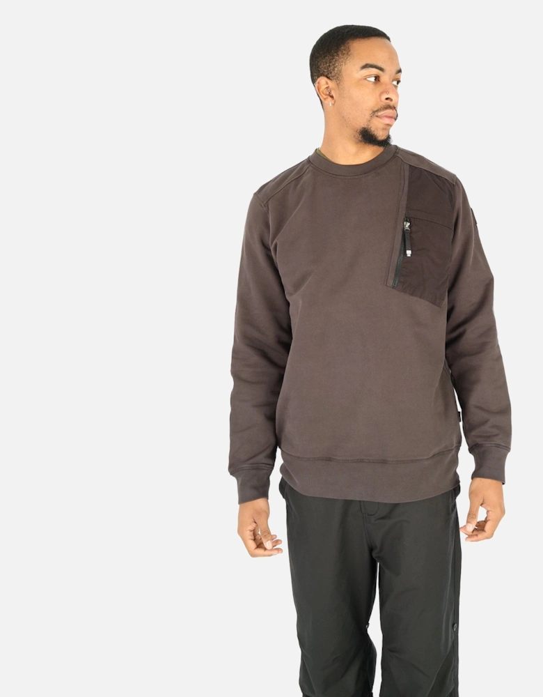 Contrast Panel Pocket Black Sweatshirt