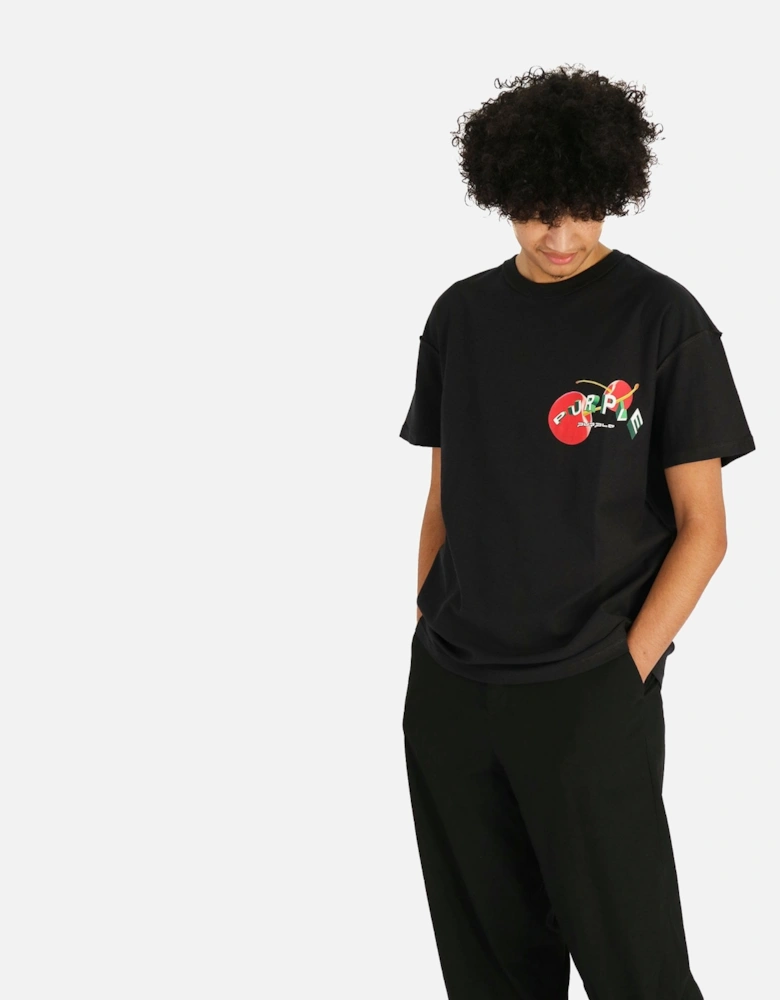 Cherry Inside Out Black Tee