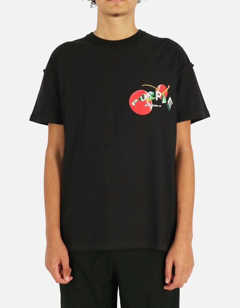 Cherry Inside Out Black Tee