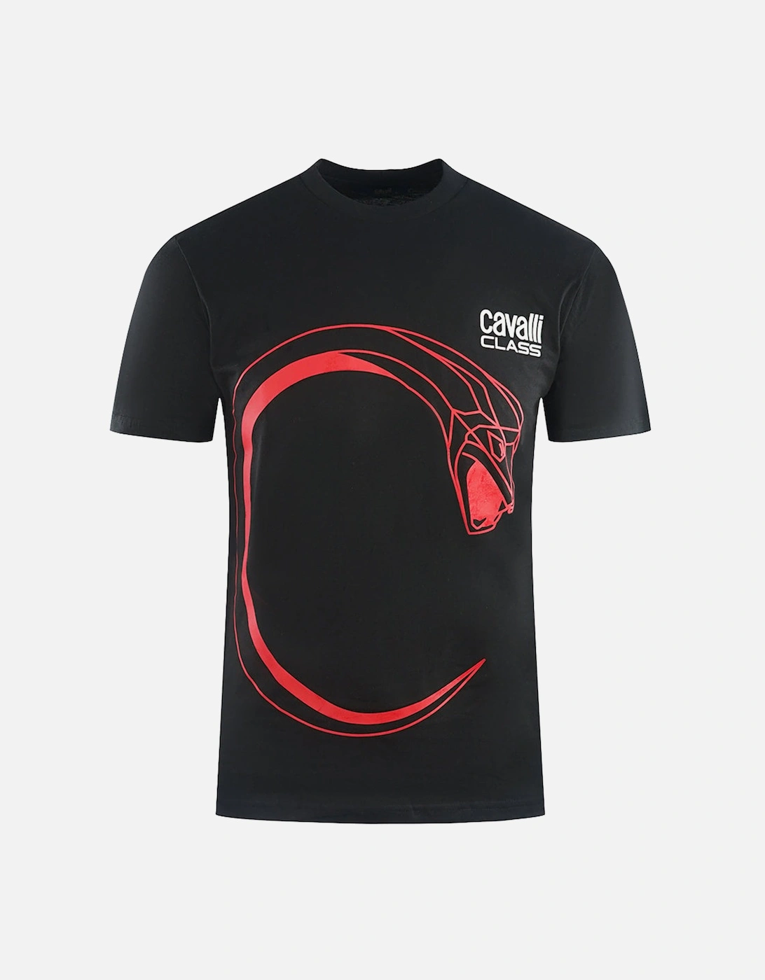 Cavalli Class Large Snake Logo Black T-Shirt, 2 of 1