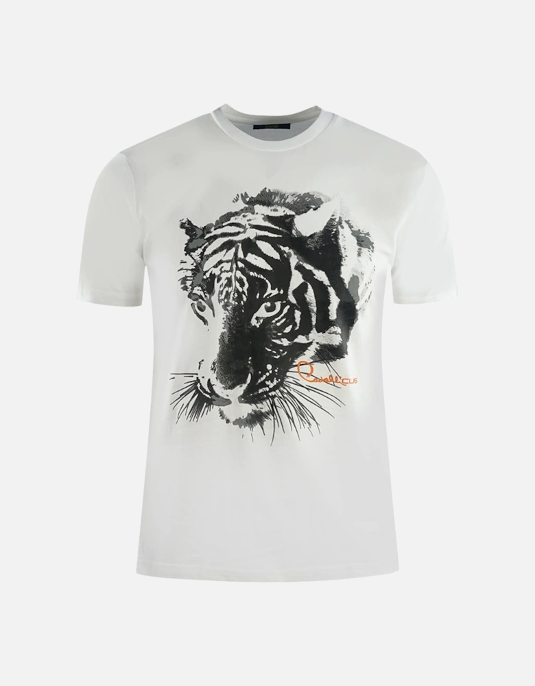 Cavalli Class Large Tiger Logo White T-Shirt