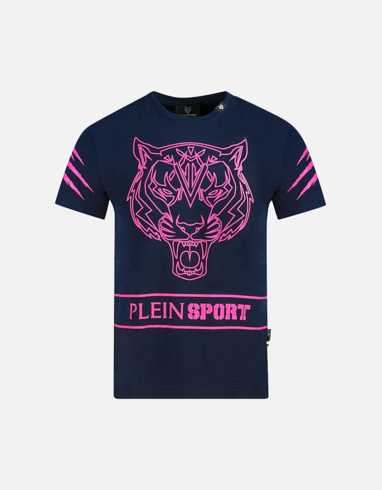 Sport Tiger Scratch Navy Blue T Shirt