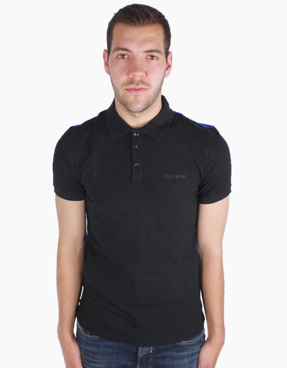 Armani Jeans Men's Armani Jeans Blue Back Black Polo Shirt