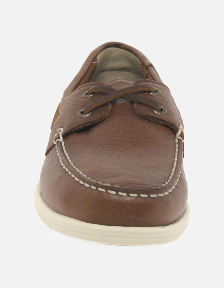 Naples Mens Leather Boat Shoes